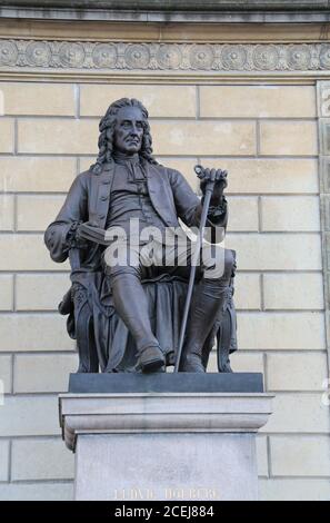 Statue of Ludvig Holberg at the Royal Danish Theatre in Copenhagen Stock Photo