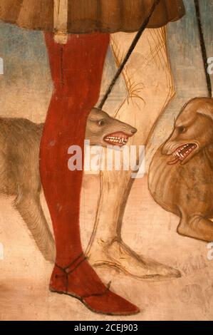 Curious detail of a fresco inside Santa Maria Assunta cathedral (Atri, Teramo. Italy) Stock Photo