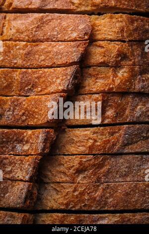 Slices of homemade rustic bread Stock Photo