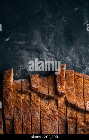 Slices of homemade rustic bread Stock Photo