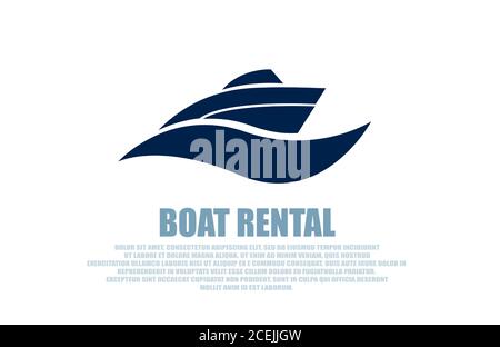 Vector of a stylish boat rental logo on white background Stock Vector