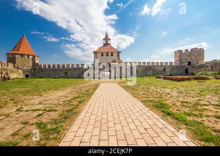 Old fortress in town Bende on the river Dniester, Transdniestria. 25 may 2018: City within the borders of Moldova under of the control unrecognized Stock Photo