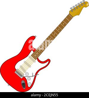 Vector graphic of a red electric guitar. Stock Vector