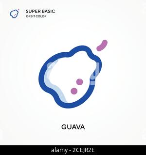 Guava super basic orbit color vector icon. Illustration symbol design template for web mobile UI element. Perfect color modern pictogram on editable s Stock Vector