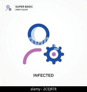 Infected super basic orbit color vector icon. Illustration symbol design template for web mobile UI element. Perfect color modern pictogram on editabl Stock Vector