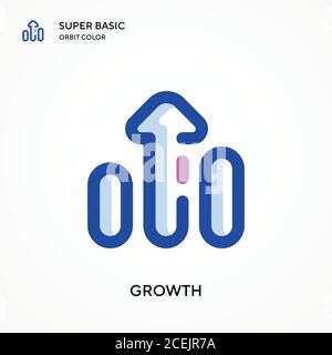 Growth super basic orbit color vector icon. Illustration symbol design template for web mobile UI element. Perfect color modern pictogram on editable Stock Vector