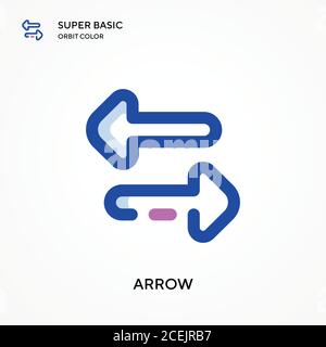 Arrow super basic orbit color vector icon. Illustration symbol design template for web mobile UI element. Perfect color modern pictogram on editable s Stock Vector