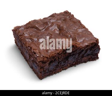 Chocolate Brownie Isolated on a White Background. Stock Photo