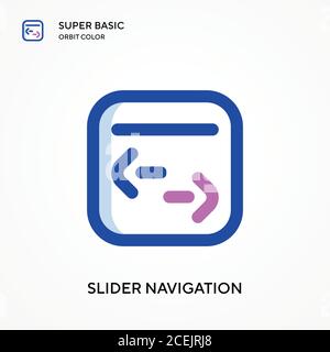 Slider navigation super basic orbit color vector icon. Illustration symbol design template for web mobile UI element. Perfect color modern pictogram o Stock Vector