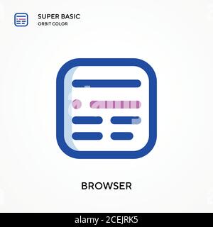 Browser super basic orbit color vector icon. Illustration symbol design template for web mobile UI element. Perfect color modern pictogram on editable Stock Vector