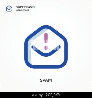 Spam super basic orbit color vector icon. Illustration symbol design template for web mobile UI element. Perfect color modern pictogram on editable st Stock Vector