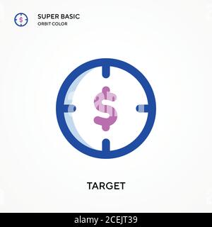 Target super basic orbit color vector icon. Illustration symbol design template for web mobile UI element. Perfect color modern pictogram on editable Stock Vector