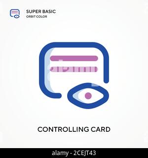 Controlling card super basic orbit color vector icon. Illustration symbol design template for web mobile UI element. Perfect color modern pictogram on Stock Vector