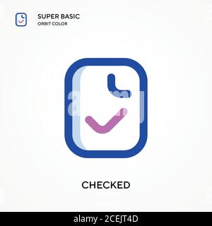 Checked super basic orbit color vector icon. Illustration symbol design template for web mobile UI element. Perfect color modern pictogram on editable Stock Vector