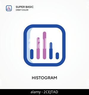 Histogram super basic orbit color vector icon. Illustration symbol design template for web mobile UI element. Perfect color modern pictogram on editab Stock Vector