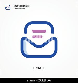 Email super basic orbit color vector icon. Illustration symbol design template for web mobile UI element. Perfect color modern pictogram on editable s Stock Vector