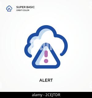 Alert super basic orbit color vector icon. Illustration symbol design template for web mobile UI element. Perfect color modern pictogram on editable s Stock Vector