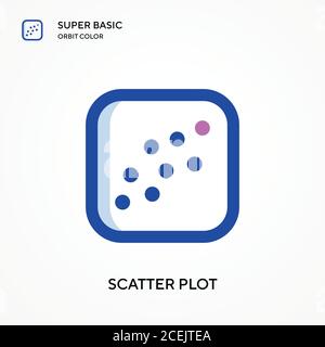 Scatter plot super basic orbit color vector icon. Illustration symbol design template for web mobile UI element. Perfect color modern pictogram on edi Stock Vector