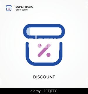 Discount super basic orbit color vector icon. Illustration symbol design template for web mobile UI element. Perfect color modern pictogram on editabl Stock Vector