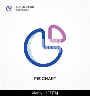 Pie chart super basic orbit color vector icon. Illustration symbol design template for web mobile UI element. Perfect color modern pictogram on editab Stock Vector