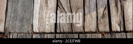 old vertical gray wooden background, panorama Stock Photo