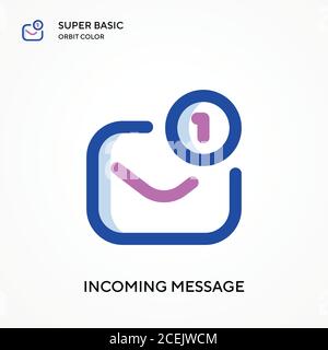 Incoming message super basic orbit color vector icon. Illustration symbol design template for web mobile UI element. Perfect color modern pictogram on Stock Vector