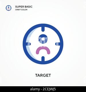 Target super basic orbit color vector icon. Illustration symbol design template for web mobile UI element. Perfect color modern pictogram on editable Stock Vector