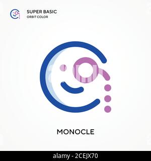 Monocle super basic orbit color vector icon. Illustration symbol design template for web mobile UI element. Perfect color modern pictogram on editable Stock Vector