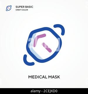 Medical mask super basic orbit color vector icon. Illustration symbol design template for web mobile UI element. Perfect color modern pictogram on edi Stock Vector