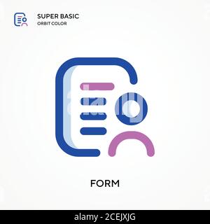 Form super basic orbit color vector icon. Illustration symbol design template for web mobile UI element. Perfect color modern pictogram on editable st Stock Vector