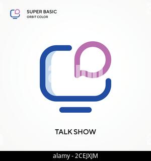 Talk show super basic orbit color vector icon. Illustration symbol design template for web mobile UI element. Perfect color modern pictogram on editab Stock Vector