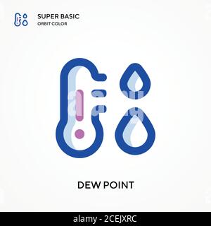 Dew point super basic orbit color vector icon. Illustration symbol design template for web mobile UI element. Perfect color modern pictogram on editab Stock Vector