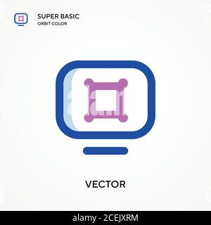 Vector super basic orbit color vector icon. Illustration symbol design template for web mobile UI element. Perfect color modern pictogram on editable Stock Vector