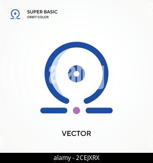 Vector super basic orbit color vector icon. Illustration symbol design template for web mobile UI element. Perfect color modern pictogram on editable Stock Vector
