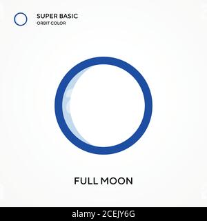 Full moon super basic orbit color vector icon. Illustration symbol design template for web mobile UI element. Perfect color modern pictogram on editab Stock Vector