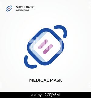 Medical mask super basic orbit color vector icon. Illustration symbol design template for web mobile UI element. Perfect color modern pictogram on edi Stock Vector