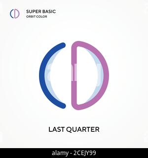 Last quarter super basic orbit color vector icon. Illustration symbol design template for web mobile UI element. Perfect color modern pictogram on edi Stock Vector