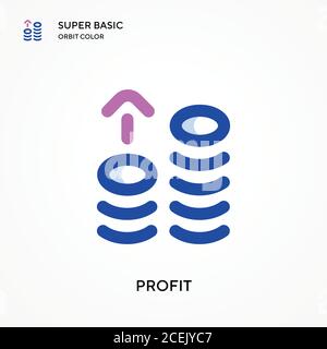 Profit super basic orbit color vector icon. Illustration symbol design template for web mobile UI element. Perfect color modern pictogram on editable Stock Vector