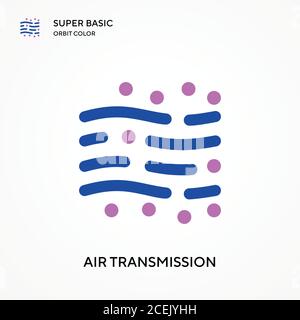 Air transmission super basic orbit color vector icon. Illustration symbol design template for web mobile UI element. Perfect color modern pictogram on Stock Vector