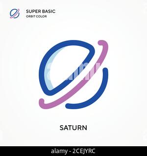 Saturn super basic orbit color vector icon. Illustration symbol design template for web mobile UI element. Perfect color modern pictogram on editable Stock Vector