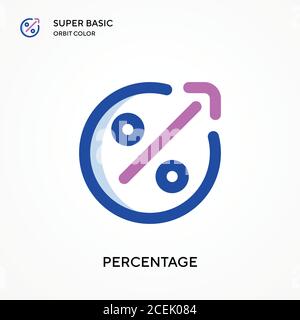 Percentage super basic orbit color vector icon. Illustration symbol design template for web mobile UI element. Perfect color modern pictogram on edita Stock Vector