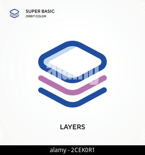 Layers super basic orbit color vector icon. Illustration symbol design template for web mobile UI element. Perfect color modern pictogram on editable Stock Vector