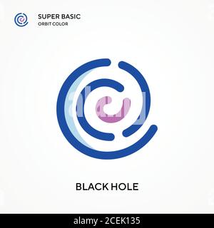 Black hole super basic orbit color vector icon. Illustration symbol design template for web mobile UI element. Perfect color modern pictogram on edita Stock Vector