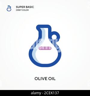 Olive oil super basic orbit color vector icon. Illustration symbol design template for web mobile UI element. Perfect color modern pictogram on editab Stock Vector