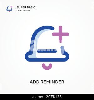 Add reminder super basic orbit color vector icon. Illustration symbol design template for web mobile UI element. Perfect color modern pictogram on edi Stock Vector