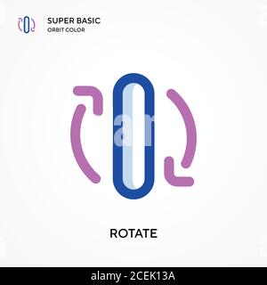Rotate super basic orbit color vector icon. Illustration symbol design template for web mobile UI element. Perfect color modern pictogram on editable Stock Vector