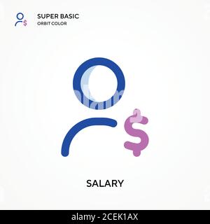 Salary super basic orbit color vector icon. Illustration symbol design template for web mobile UI element. Perfect color modern pictogram on editable Stock Vector