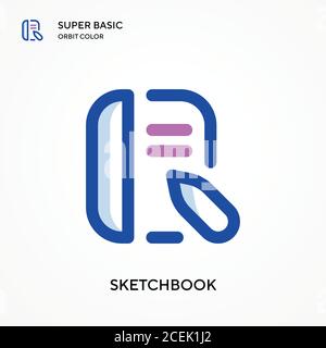 Sketchbook super basic orbit color vector icon. Illustration symbol design template for web mobile UI element. Perfect color modern pictogram on edita Stock Vector