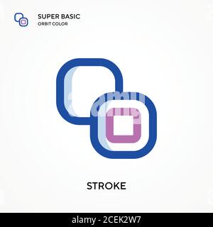 Stroke super basic orbit color vector icon. Illustration symbol design template for web mobile UI element. Perfect color modern pictogram on editable Stock Vector