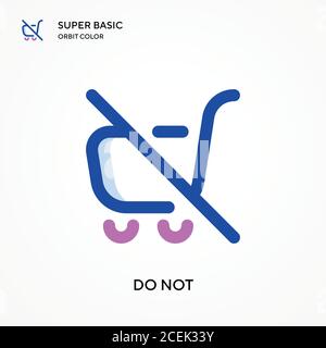 Do not super basic orbit color vector icon. Illustration symbol design template for web mobile UI element. Perfect color modern pictogram on editable Stock Vector